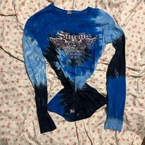 Sturgis Blue Tie-Dye Long Sleeve Shirt Women’s Size Medium